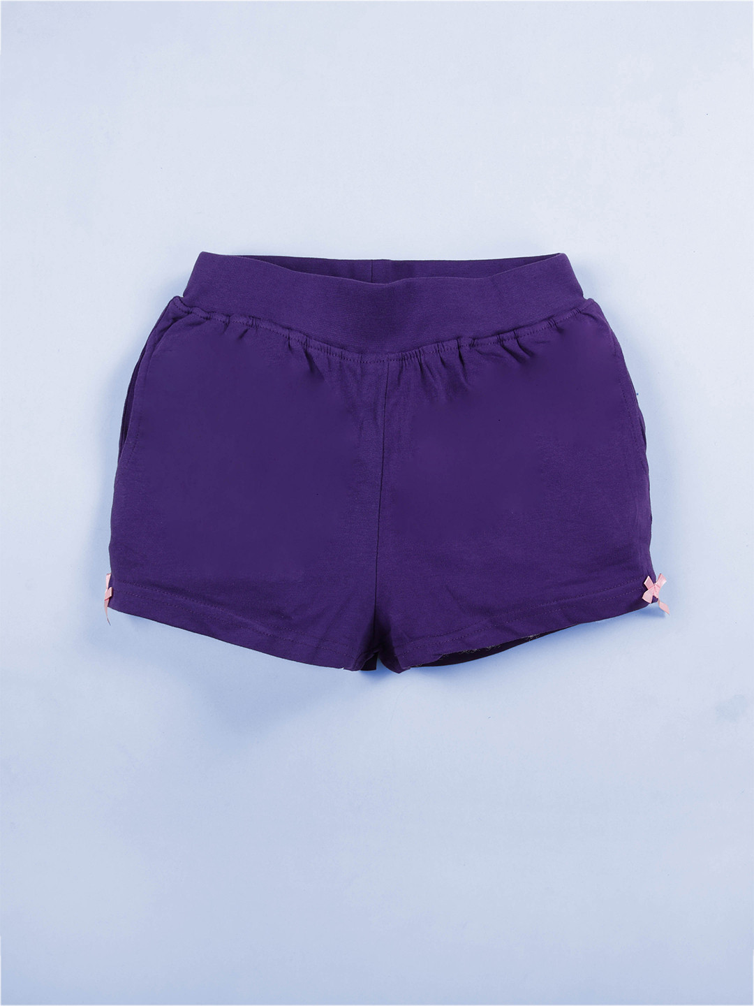 KiddoPanti Girls Violet Cotton Shorts