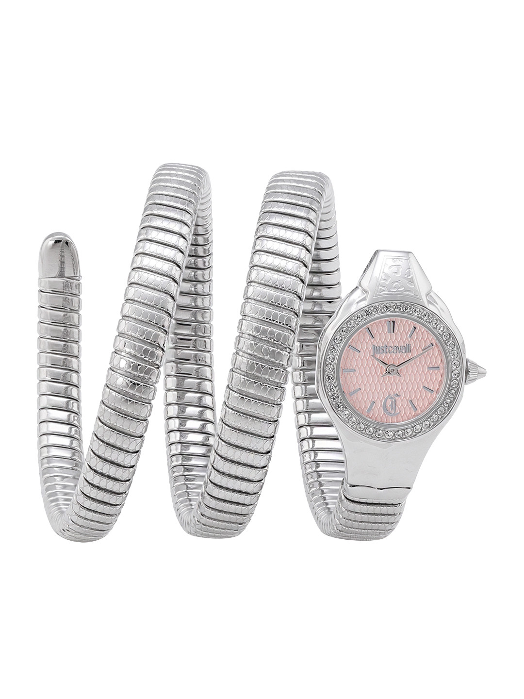 Just Cavalli Women Vita Textured Dial Wrap Around Straps Analogue Watch JC1L355M0015