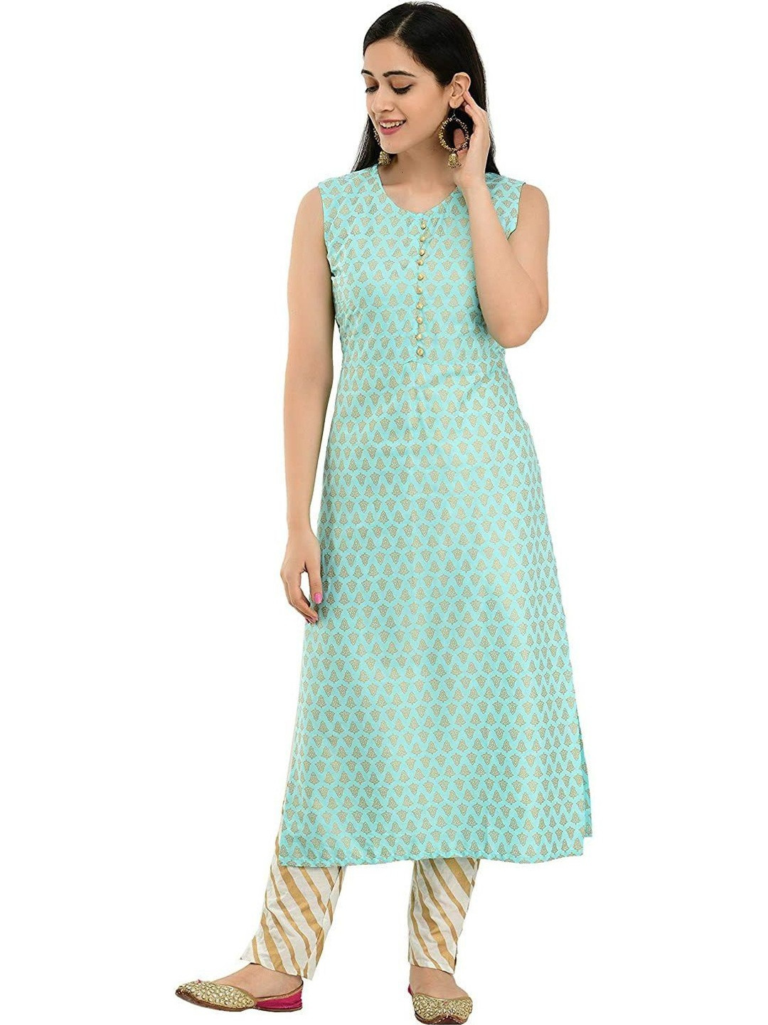 SHOBHIT Women Ethnic Motifs Printed Regular Kurta with Trousers