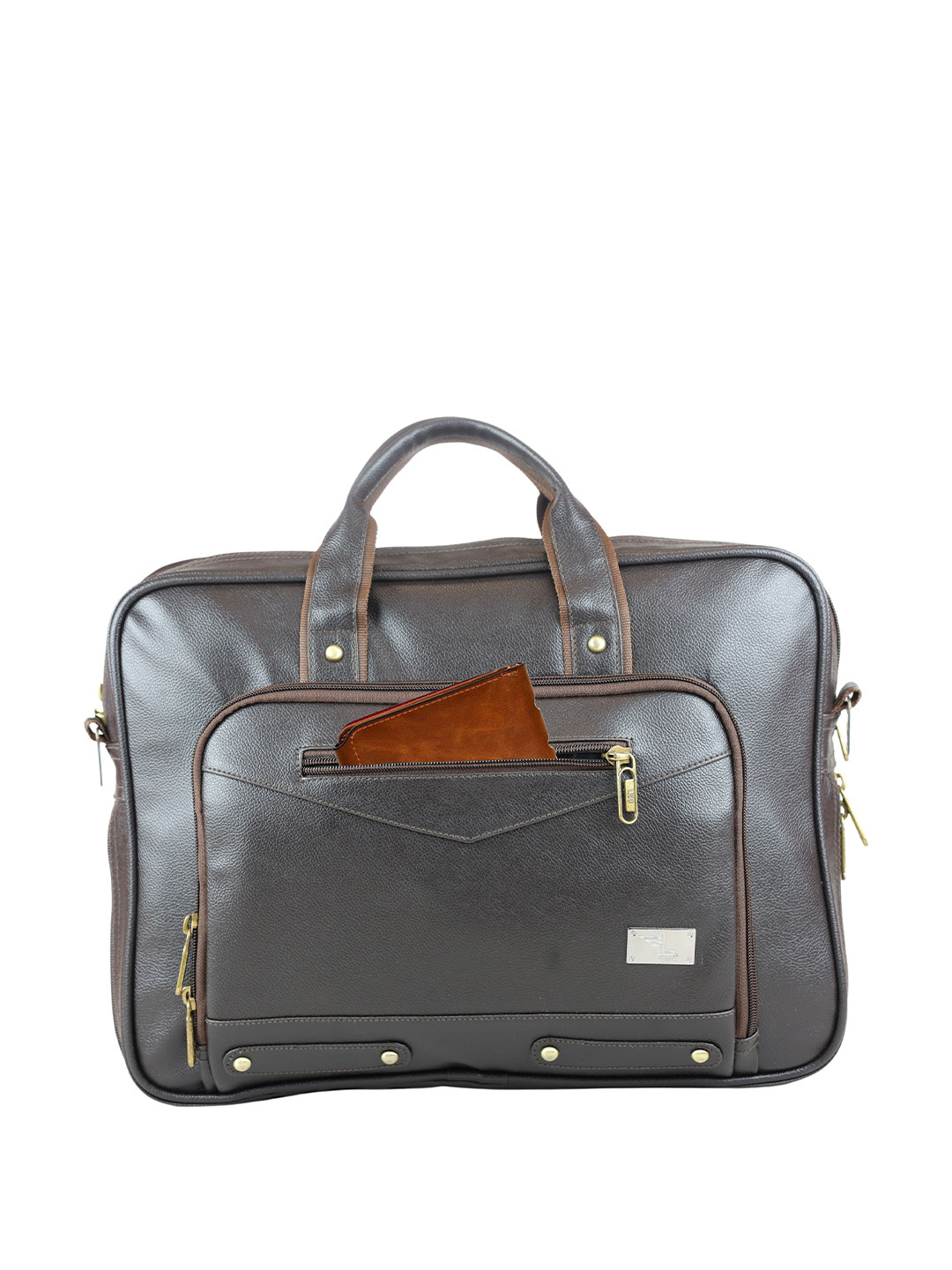 Ligo Bags Men Solid Office Laptop Bag with Zip Closure