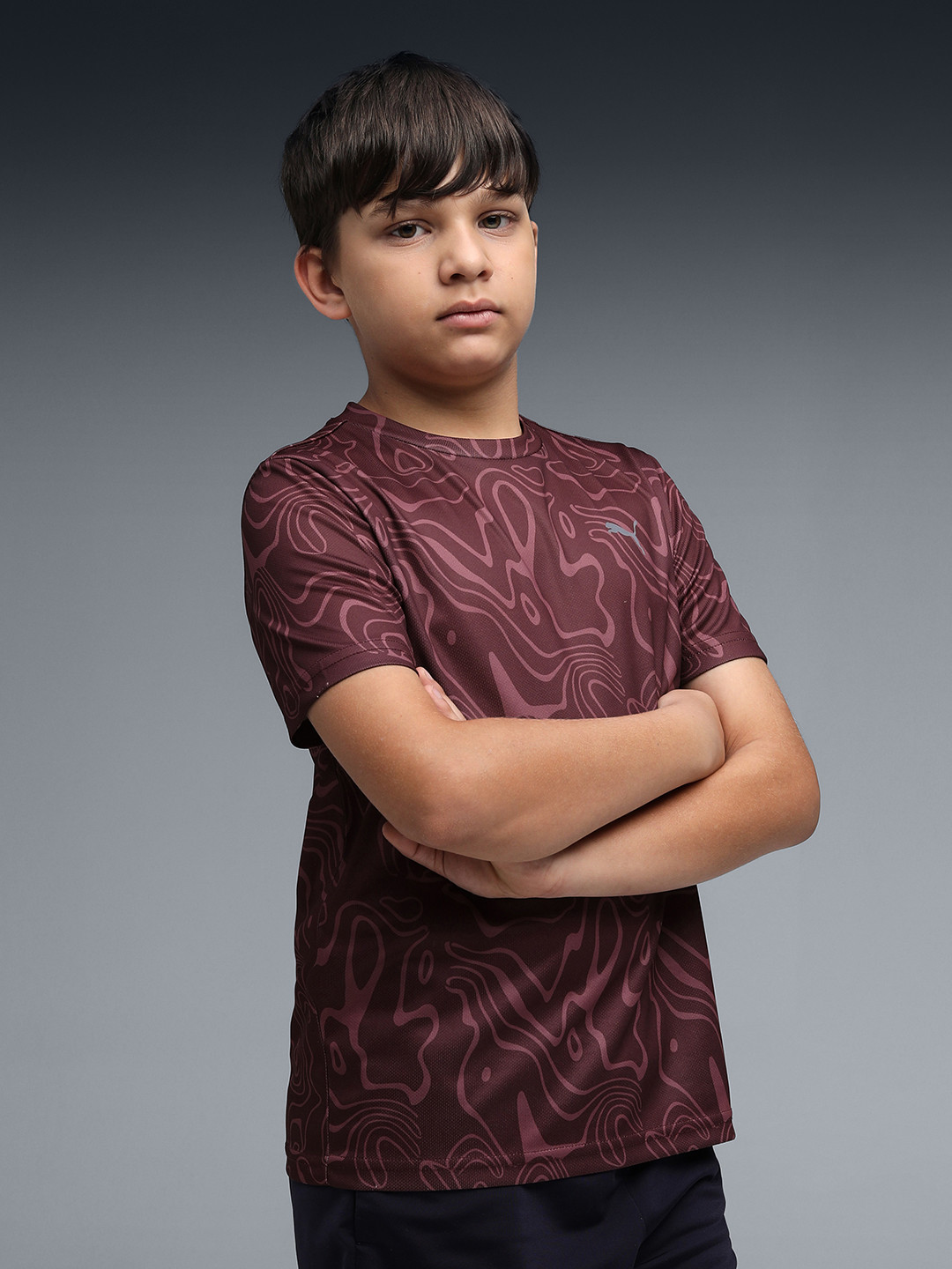 Puma Sprint Boys' All-Over-Print Sweat-Wicking Tee