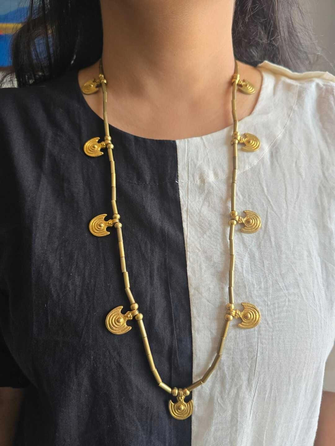 Studio Anviksha Aurelia Adorn Gold Tone Long Statement Necklace