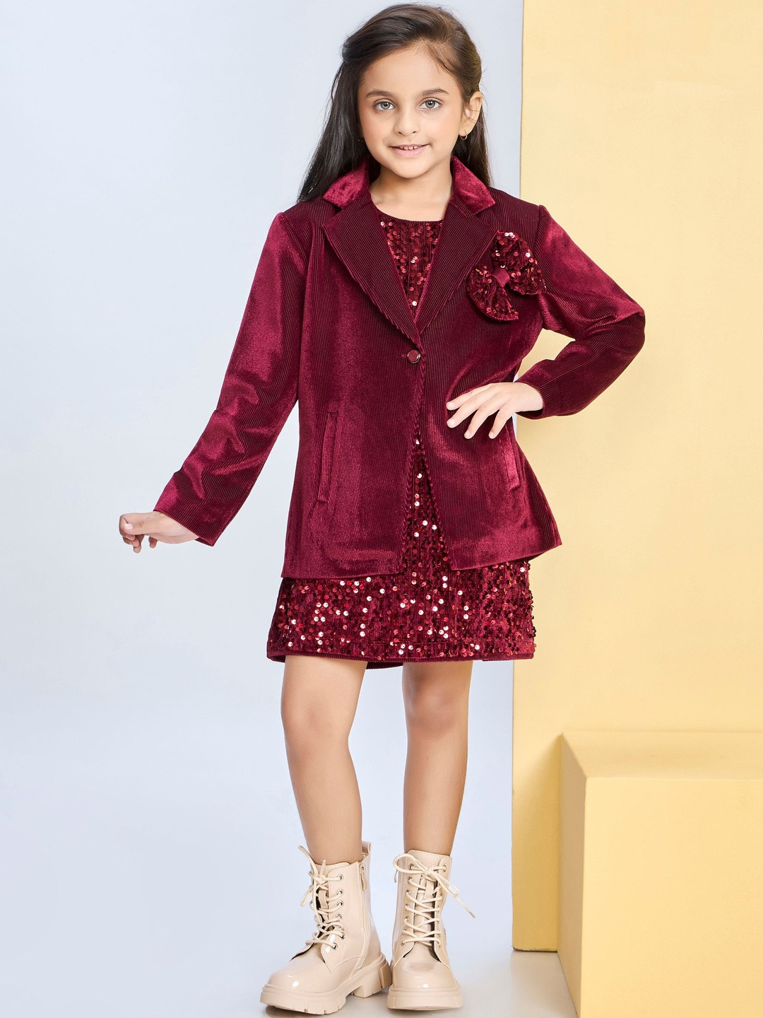 Peppermint Velvet A-Line Dress