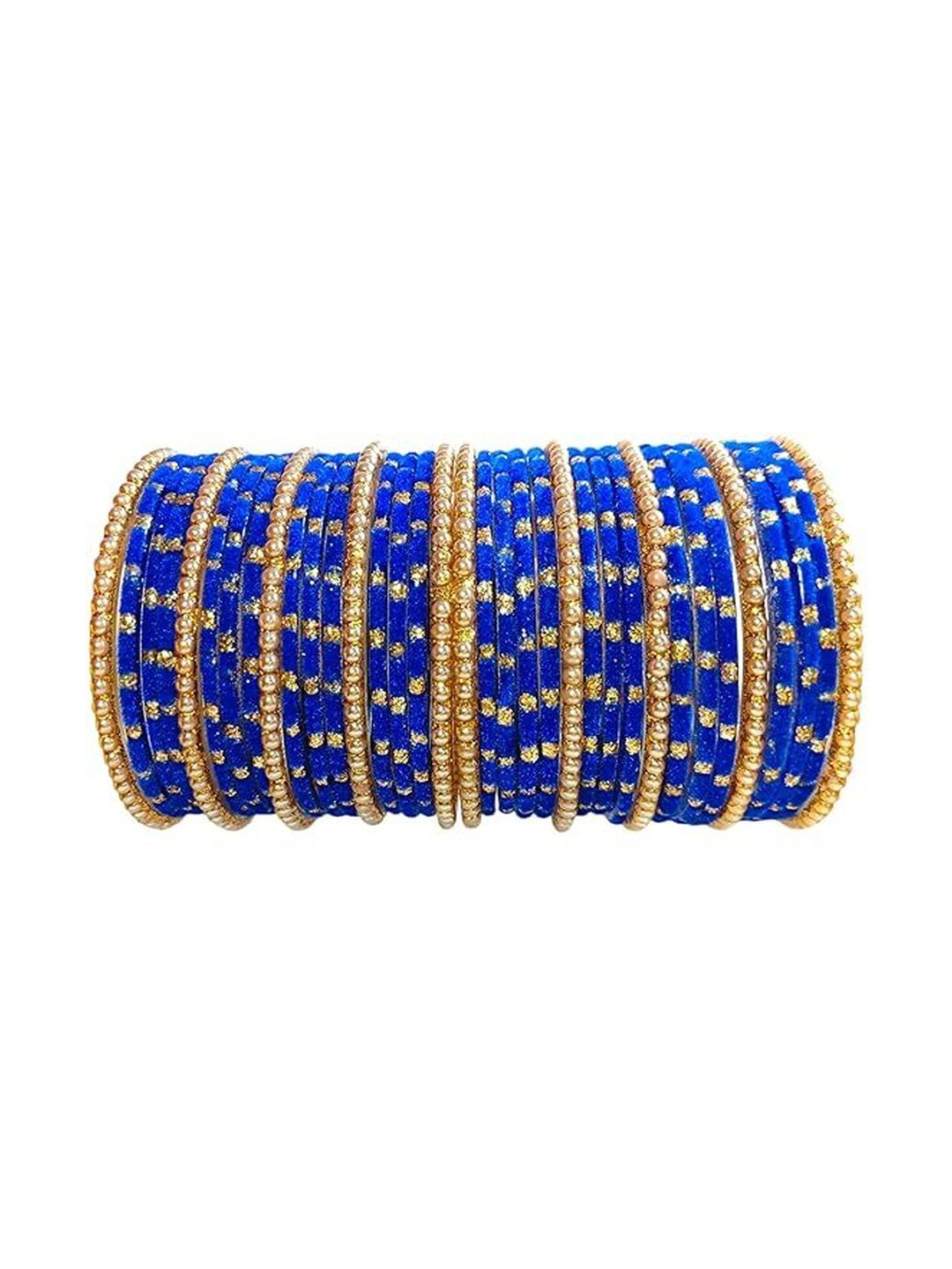 SD Star Blue Glass Artificial Stones & Beads Bangle