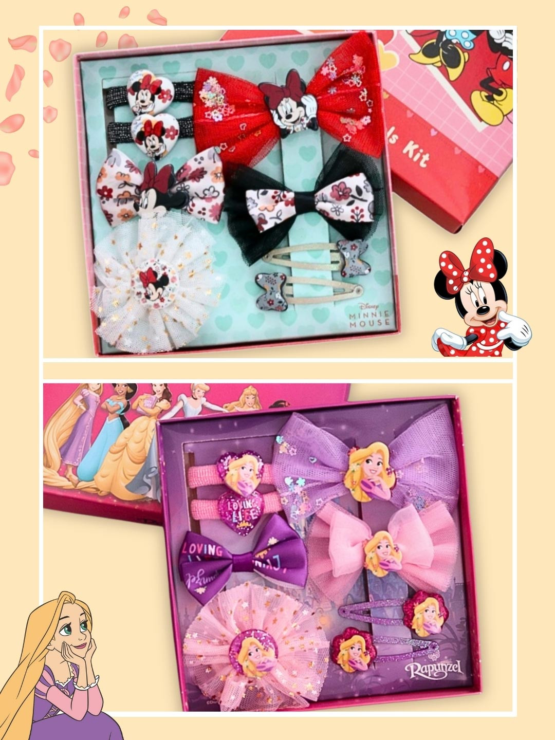 Disney By Yellow Bee Girls Set of 16 Minnie Mouse Hair Accessory Set