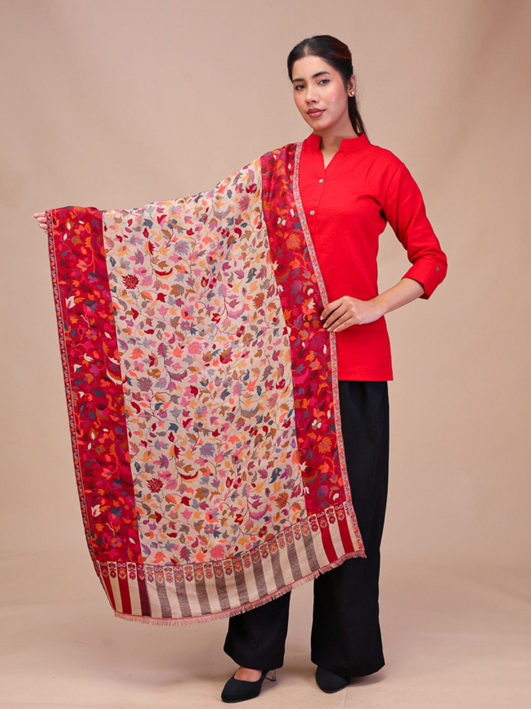 Moda Rapido Women Printed Reversible Wool Scarf