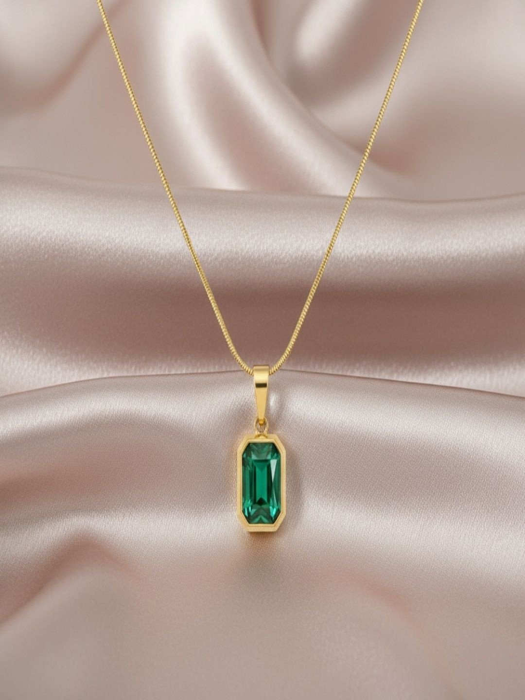 RACHIVA Women 18K Gold-Plated Geometric Pendants with Chains