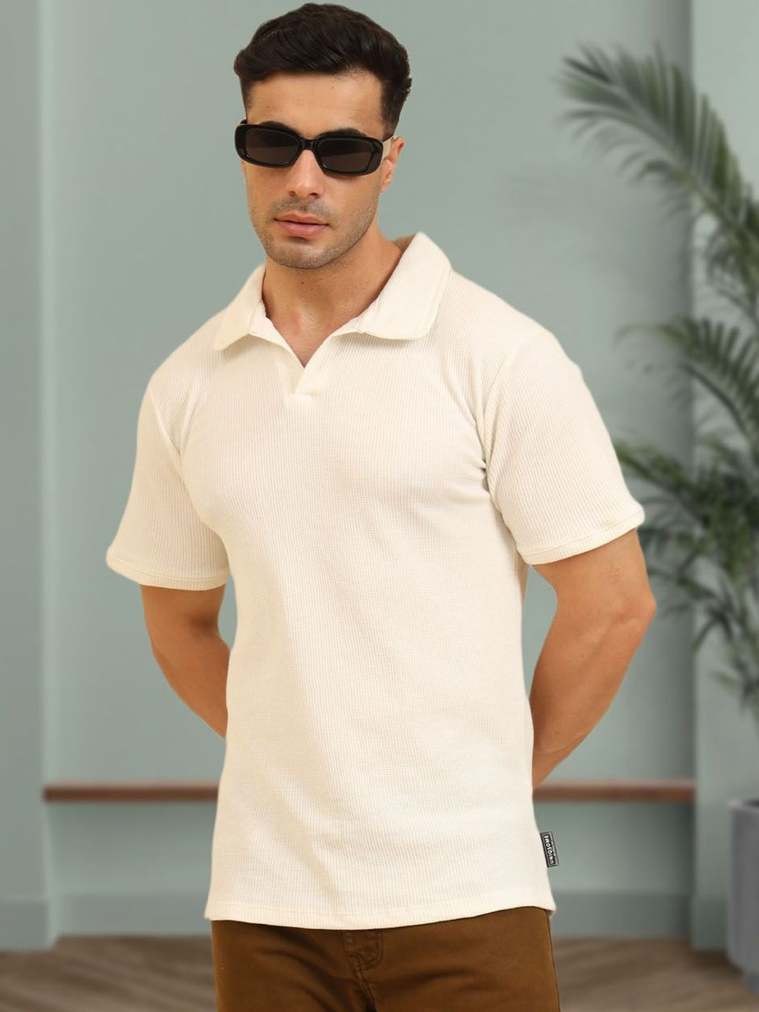 UNIQSOME Men Polo Collar T-shirt