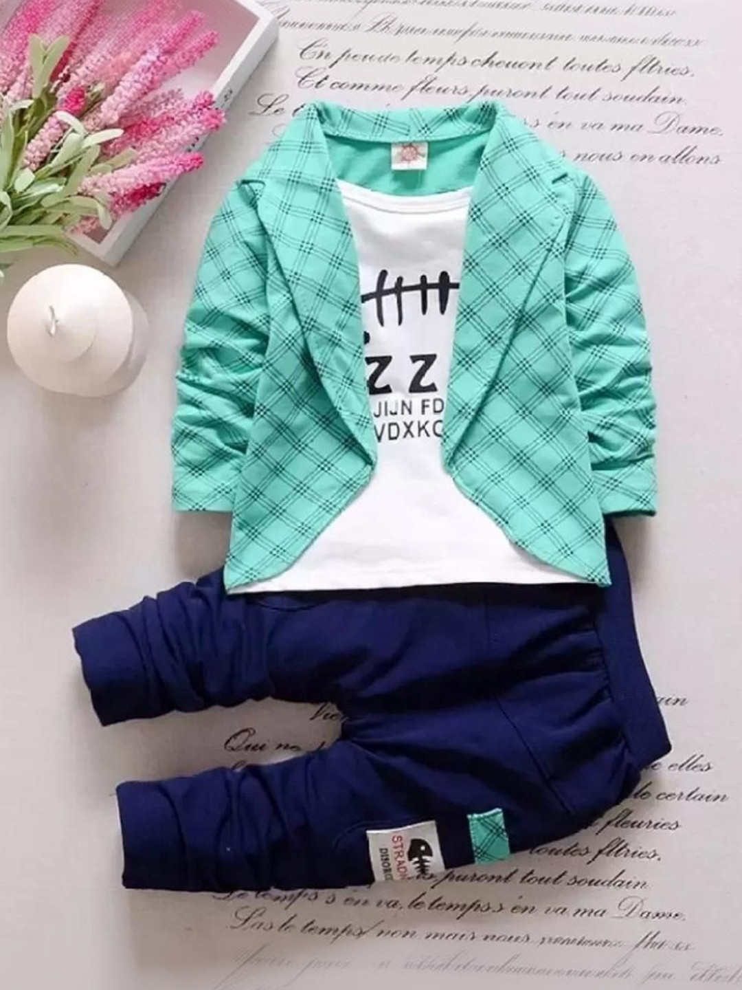 Dhyana Boys Checked T-shirt with Trousers