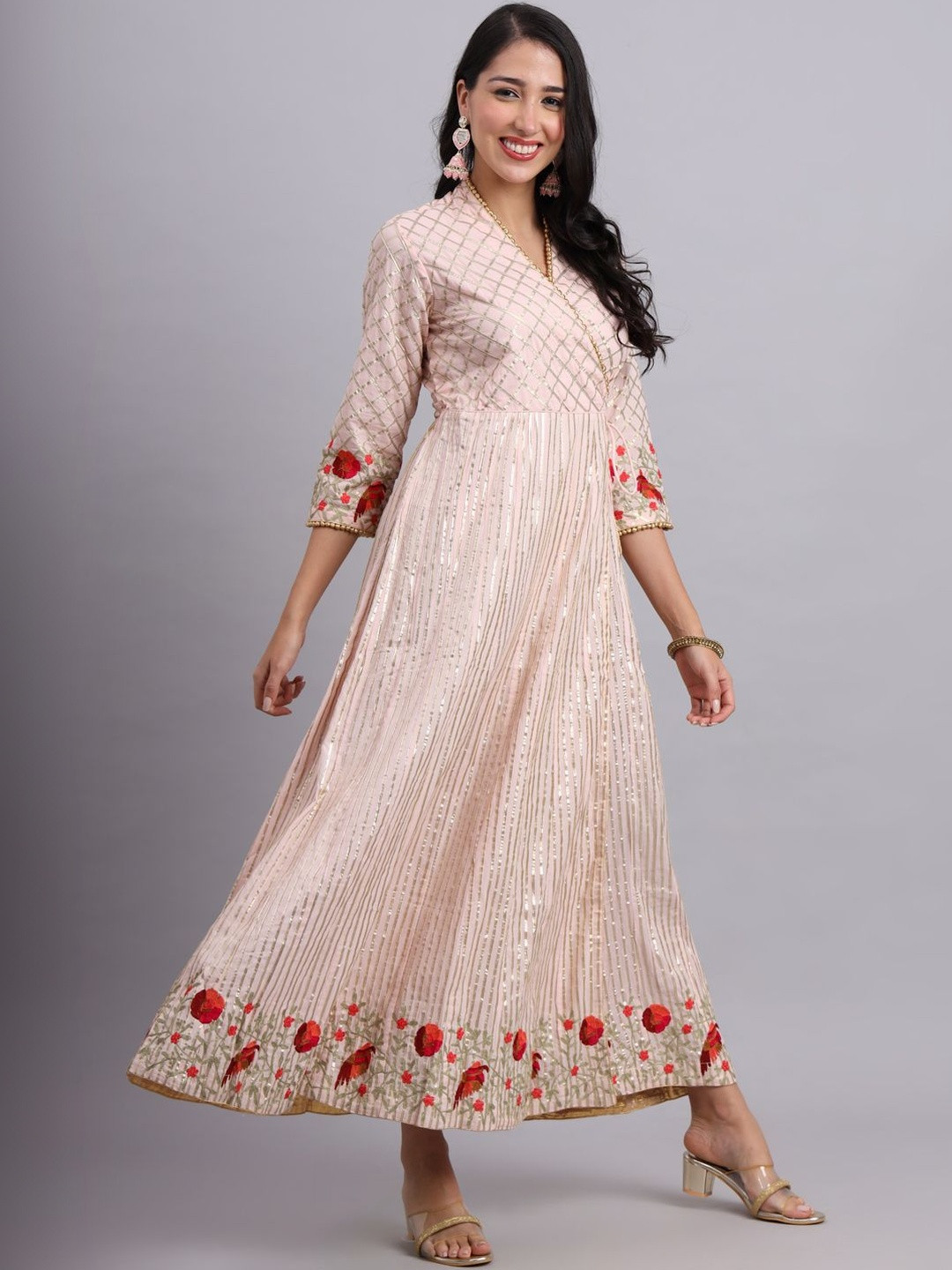 Manju Collection Women Floral Embroidered Floral Anarkali Kurta