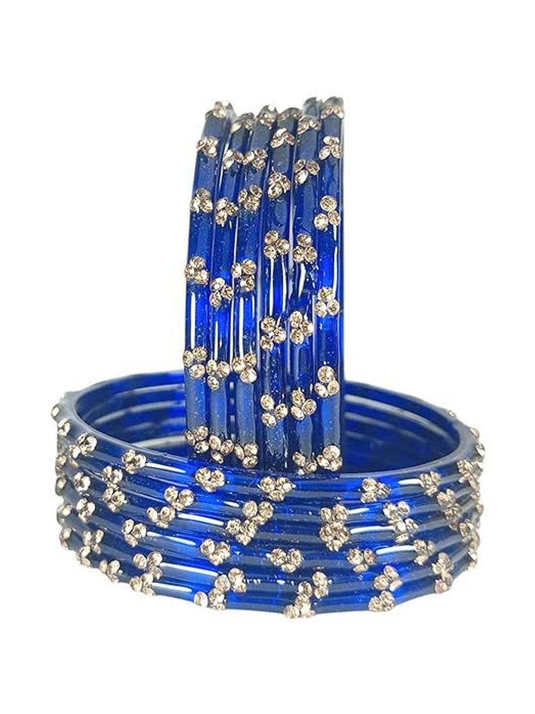 SD Star Blue Glass Artificial Stones & Beads Bangle