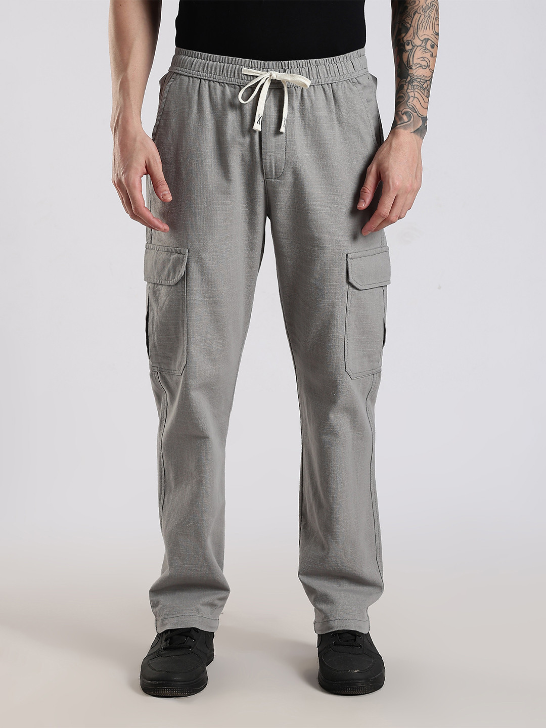 NEVER NEUD Men Relaxed Lazy Linen Pants