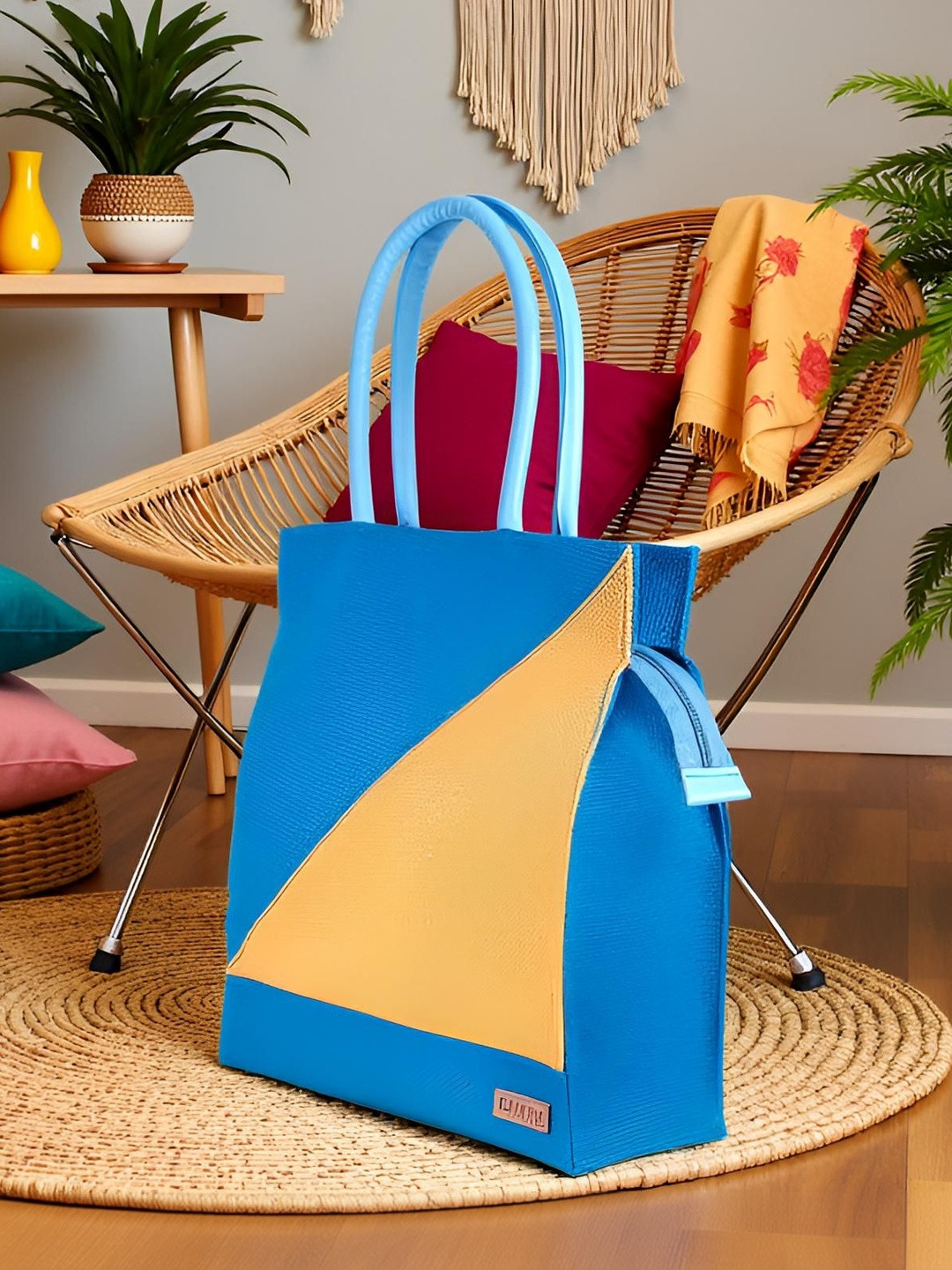 FOONTY Textured ColourBlocked Daily Use Eco Friendly Lunch bags Travel Accessory