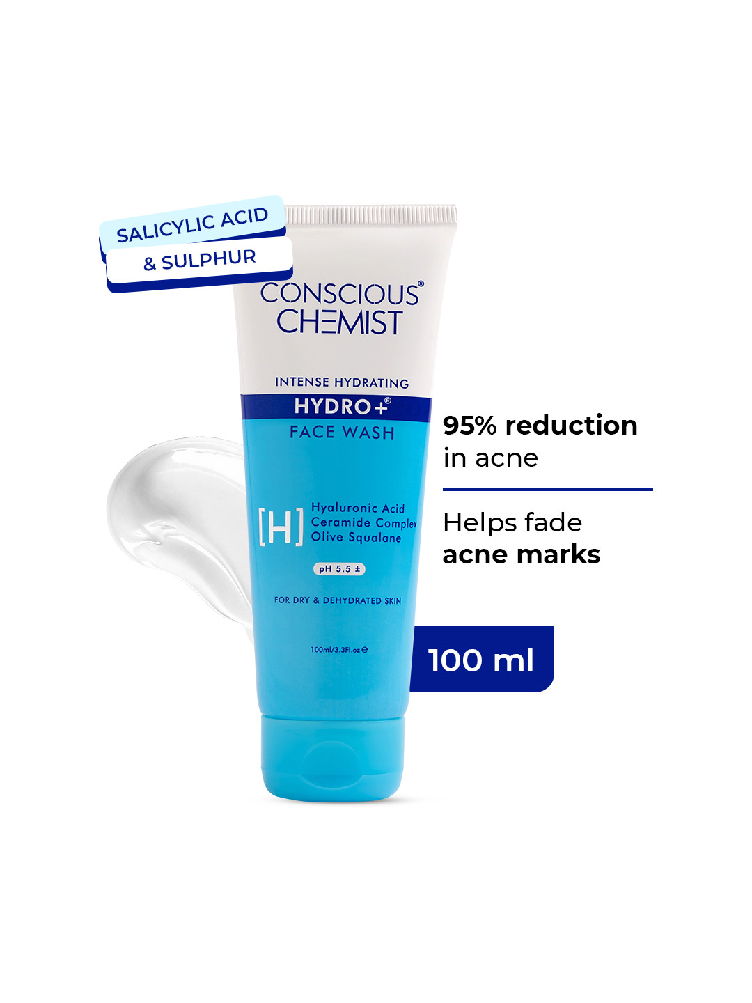 Conscious Chemist Hydro+ Gentle Hydrating Cleanser For Dull & Dehydrating Skin - 100 ml