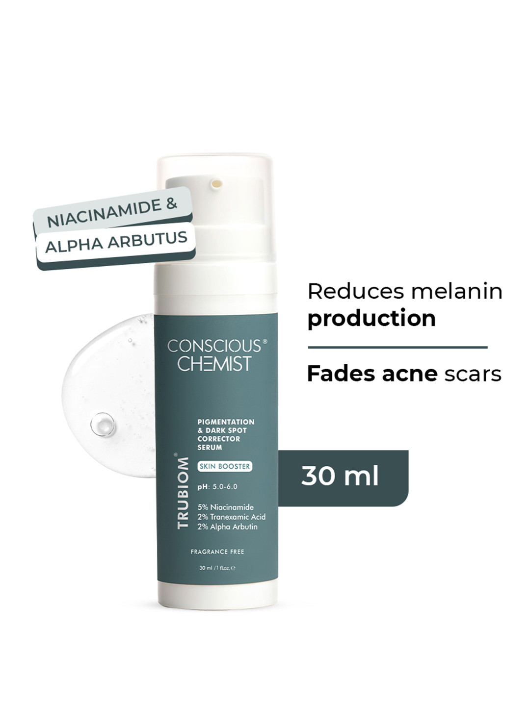 Conscious Chemist Trubiom 5% Niacinamide Serum to Improve Acne Scar & Uneven Texture -30ml