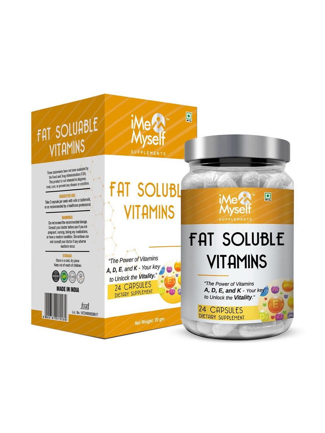 IMEMYSELF SUPPLEMENTS Fat Soluble Vitamins Capsules - 24 Capsules