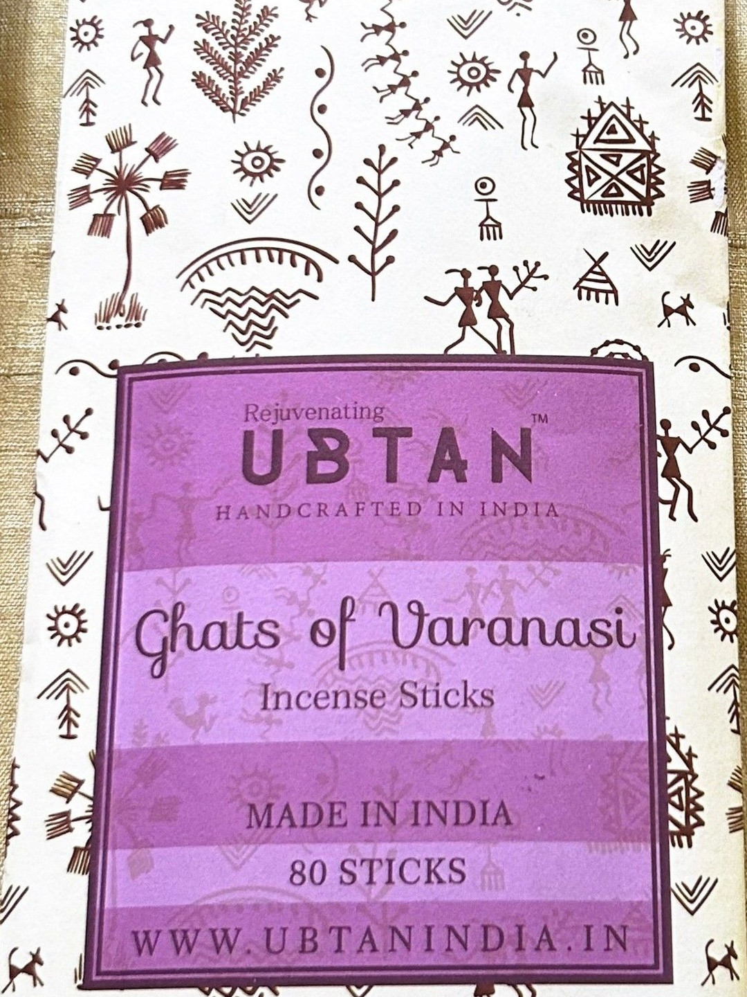 Rejuvenating UBTAN Brown Ghats Of Varanasi Incense Sticks - 80 Sticks