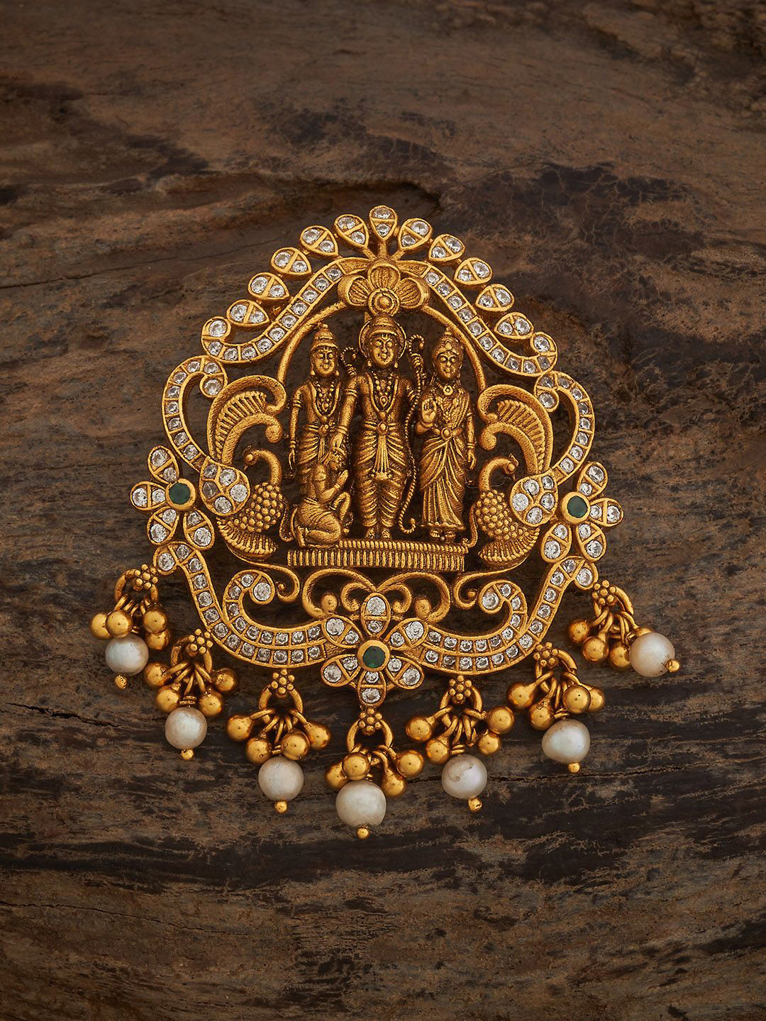 Kushal's Fashion Jewellery Embellished Bridal 92.5 Silver CZ- Shree Ram Pendant