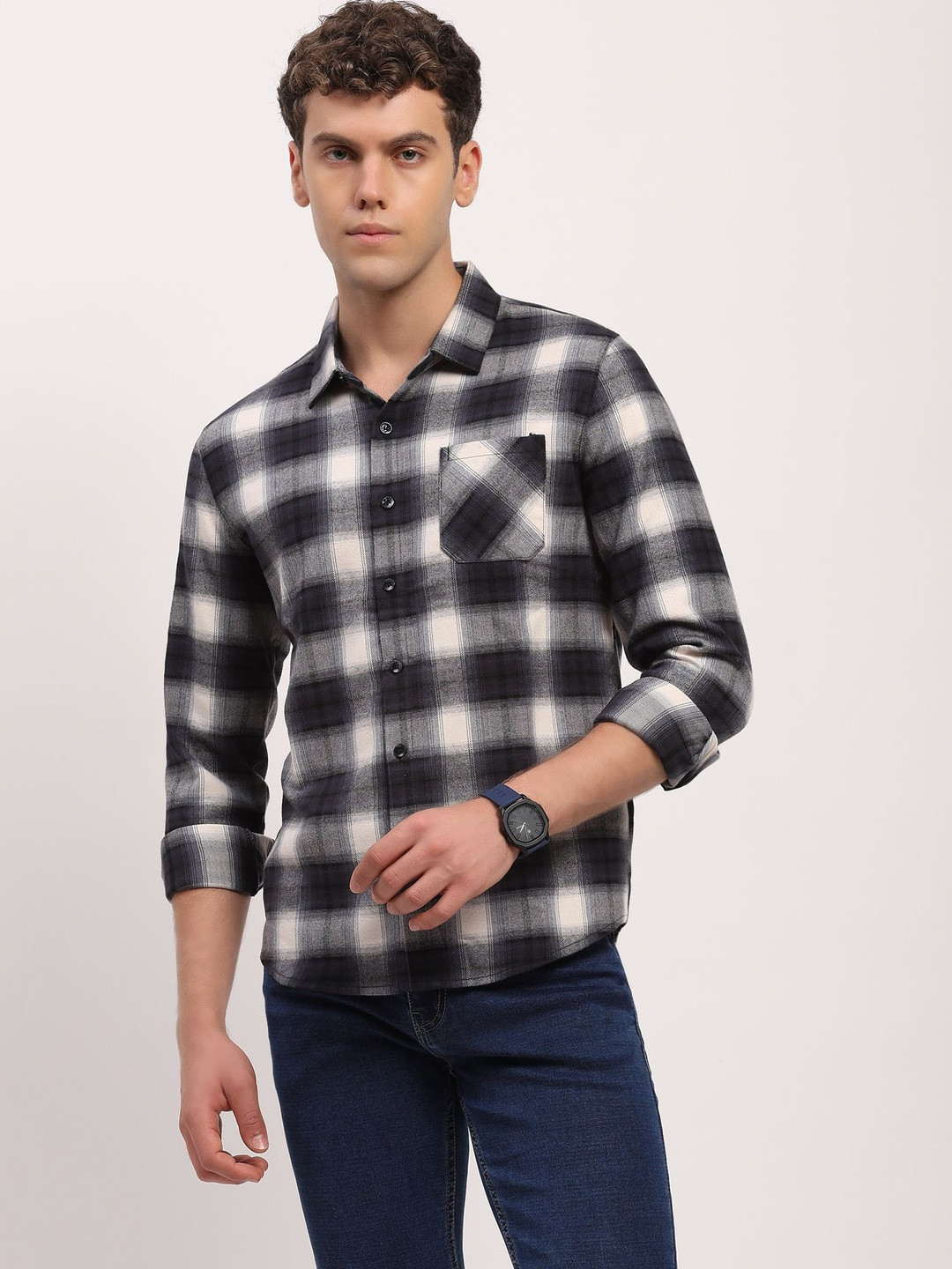 Global Republic Men Tartan Checks Checked Casual Shirt