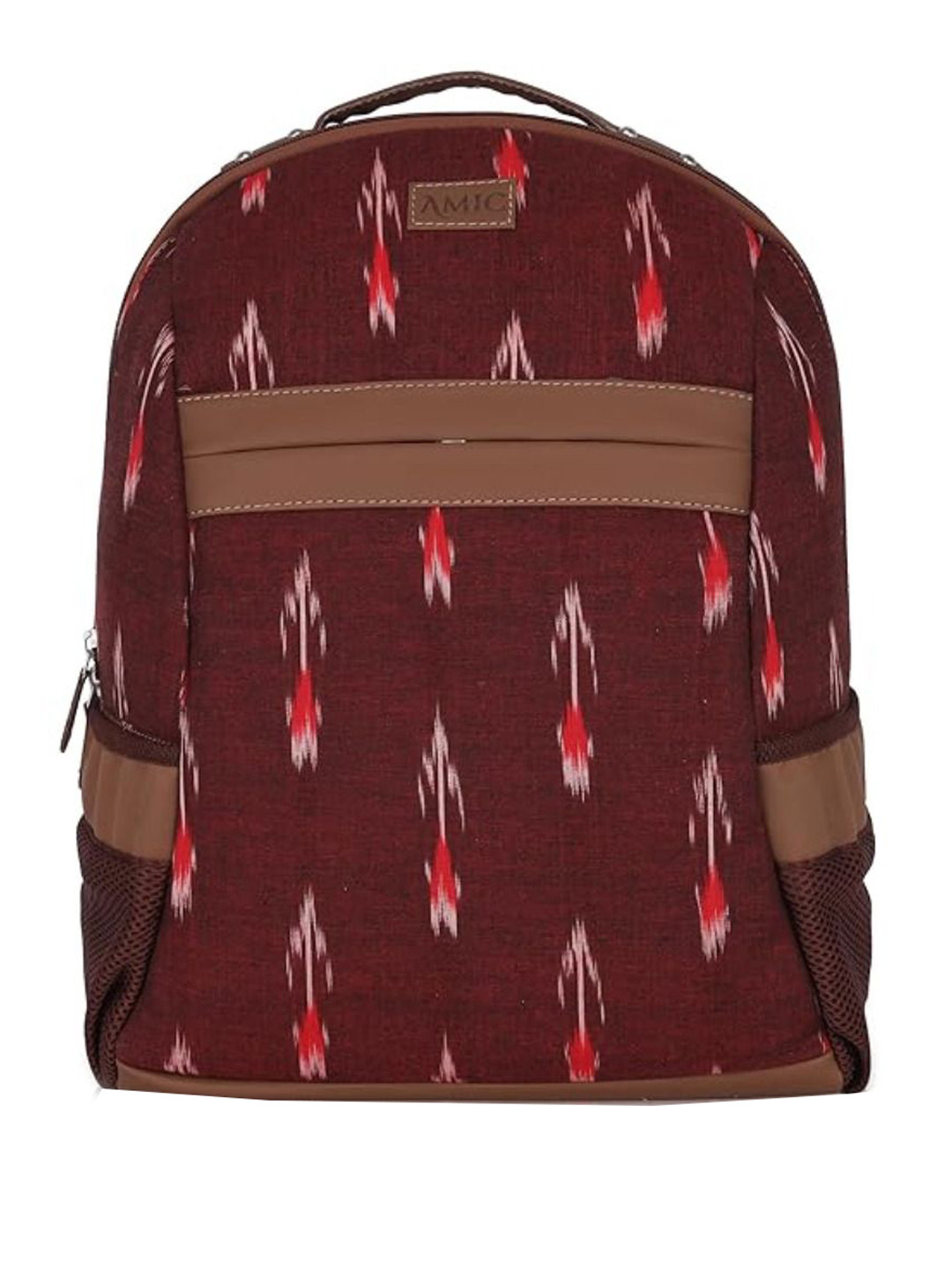 AMIC Unisex Ikat Printed Water Resistant Medium Backpack