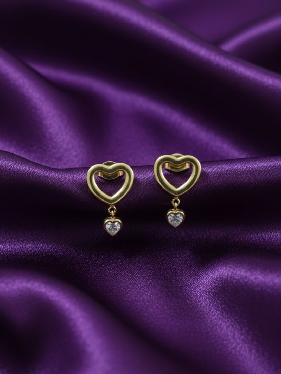 RACHIVA Heart Shaped Drop Earrings