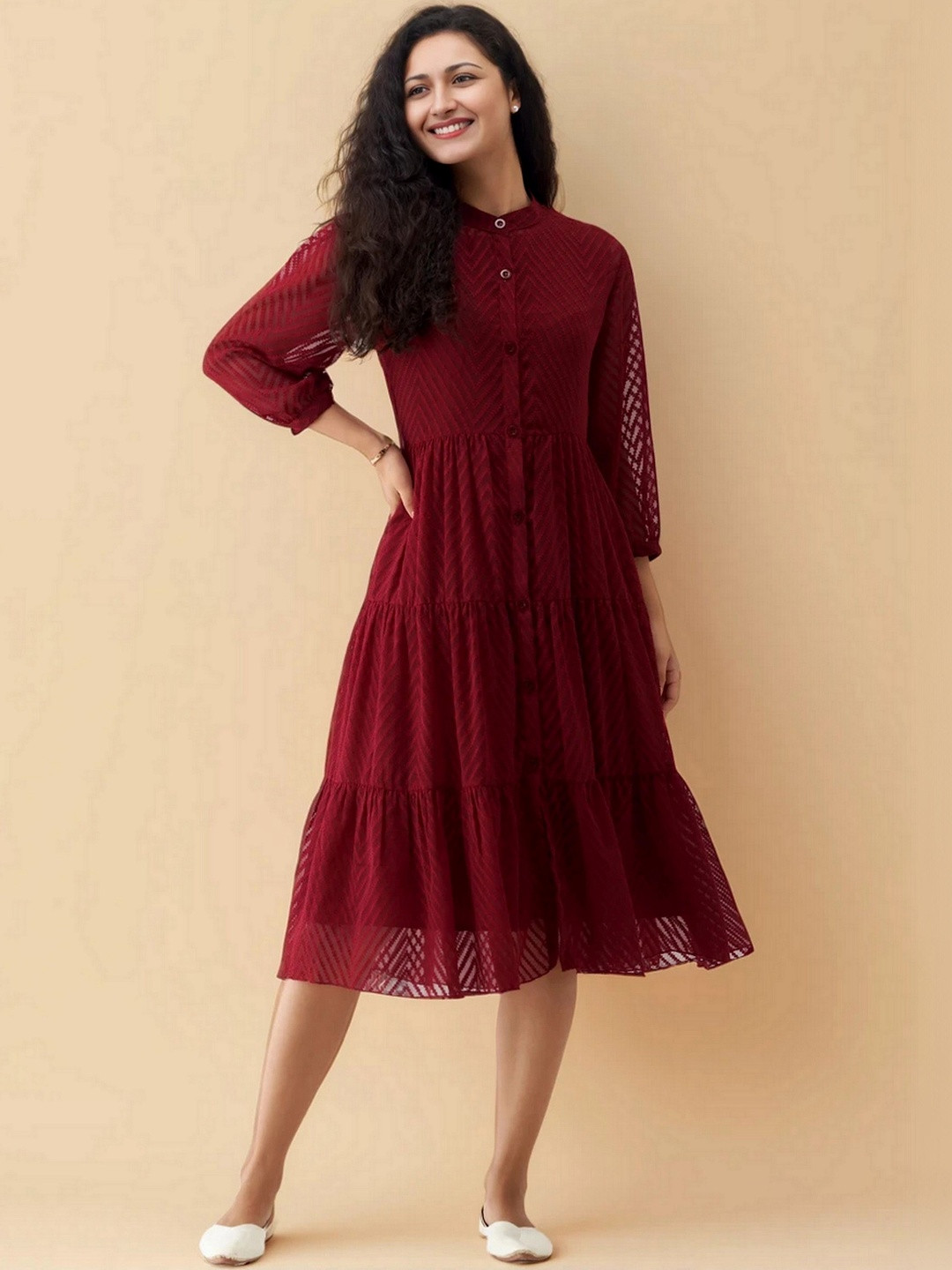 all about you Crepe Fit & Flare Midi Dress