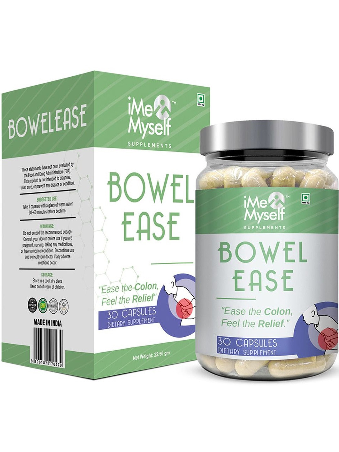 IMEMYSELF SUPPLEMENTS Bowel Ease Capsules- 30 Capsules