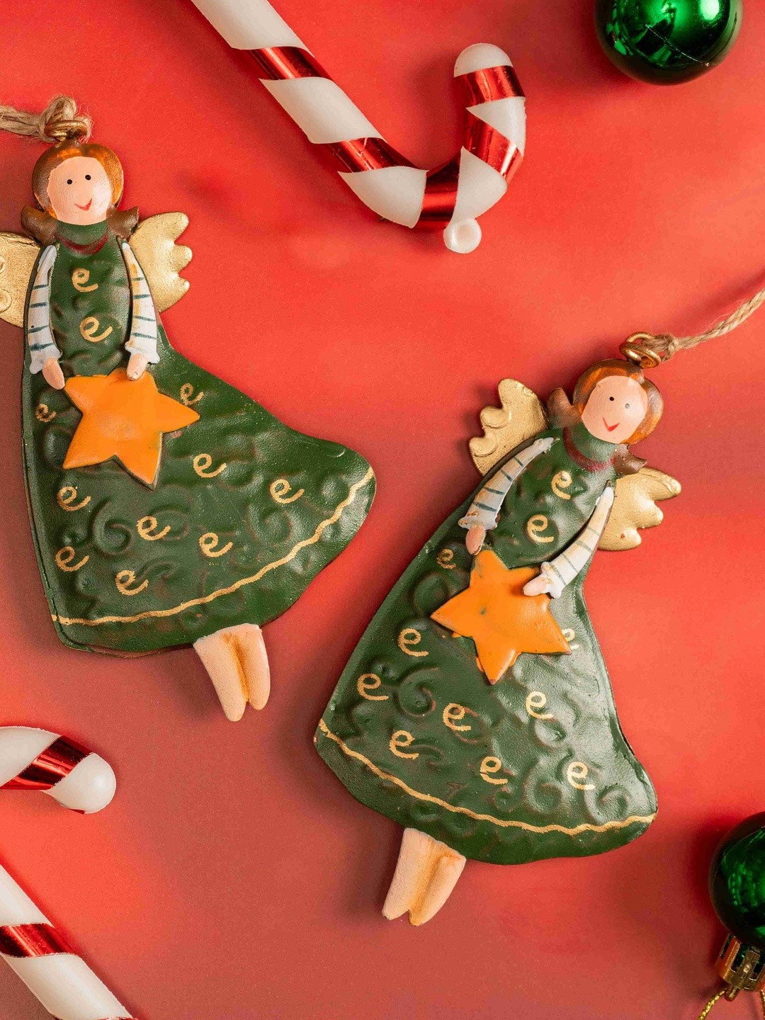 The Zappy Box 2-Pcs Green Fairy Decorative Hangings Festive Decor