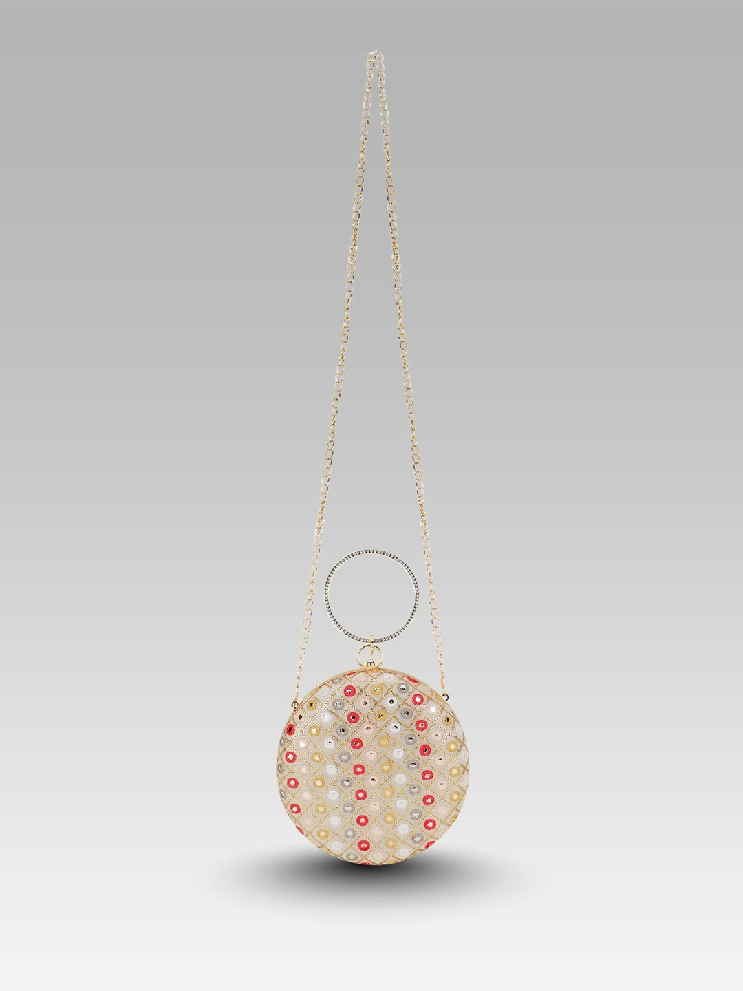 Anouk Mirror Work Embellished Box Clutch
