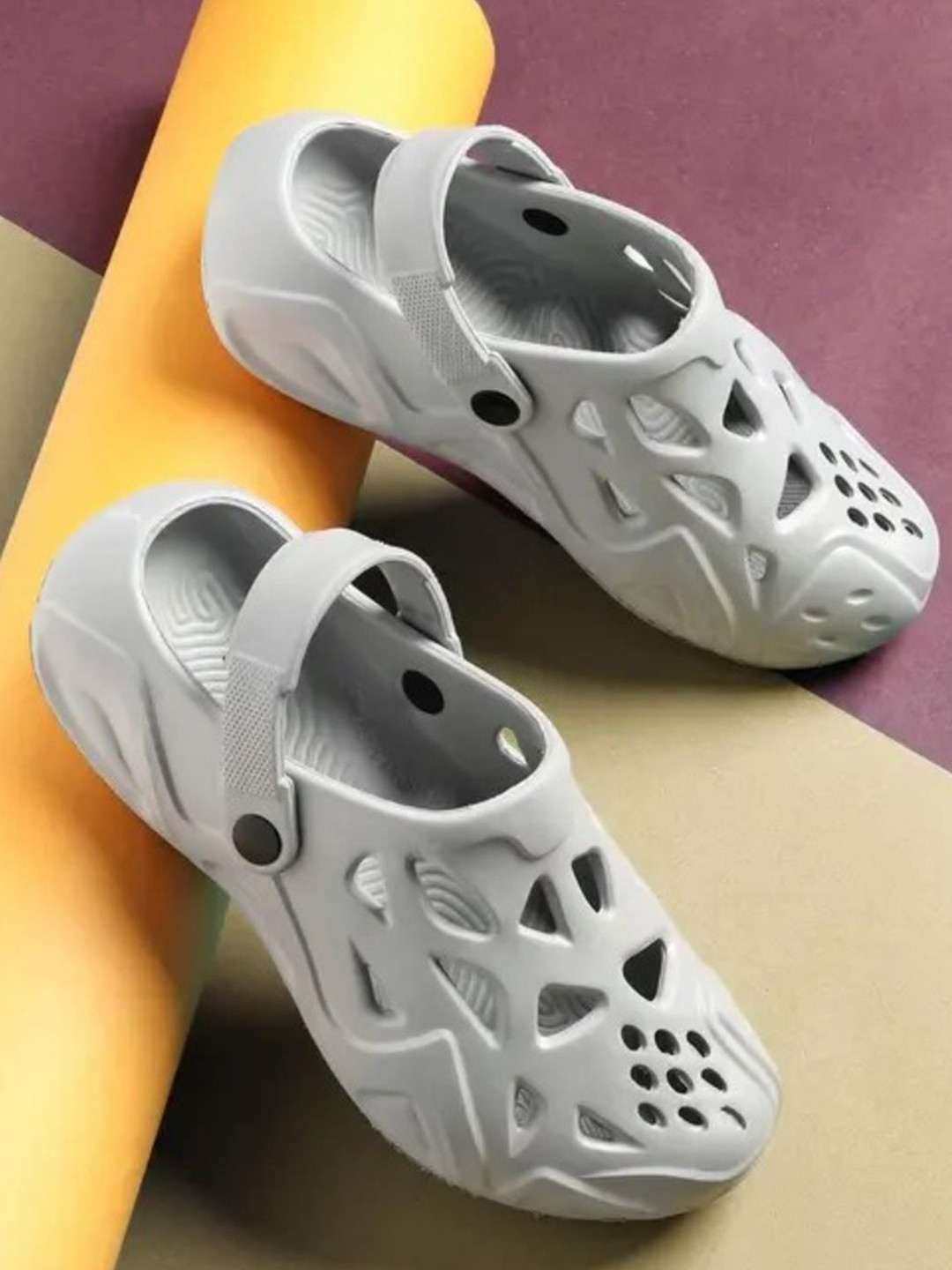 Calcados Men Slip-On Round Toe Chunky Clogs Sandals