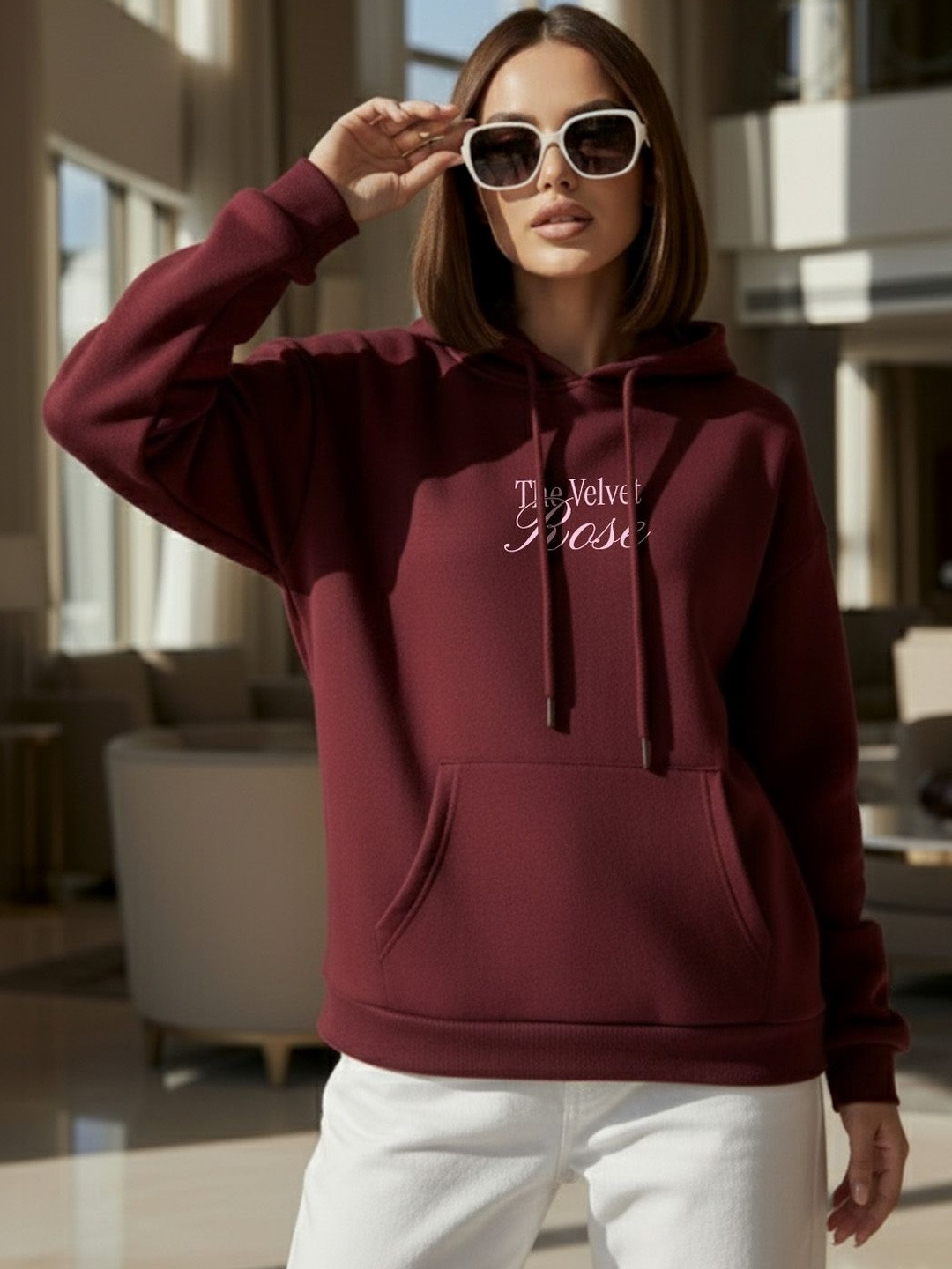 JUNEBERRY Oversized Junberry Graphic Longline Hoodie