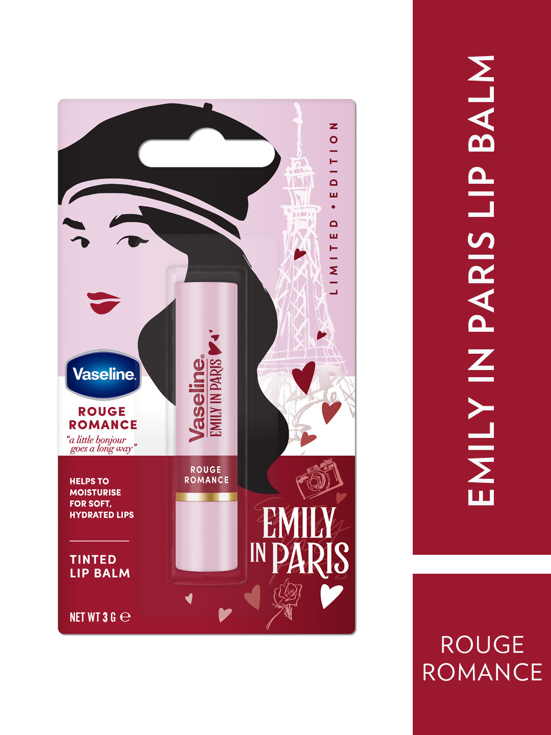 Vaseline Emily in Paris Limited Edition Tinted Lip Balm Stick 3g - Rouge Romance