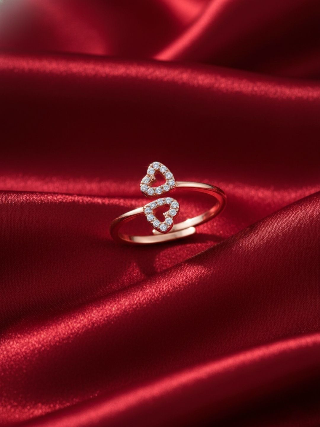 RACHIVA Rose Gold-Plated Cubic Zirconia Ring