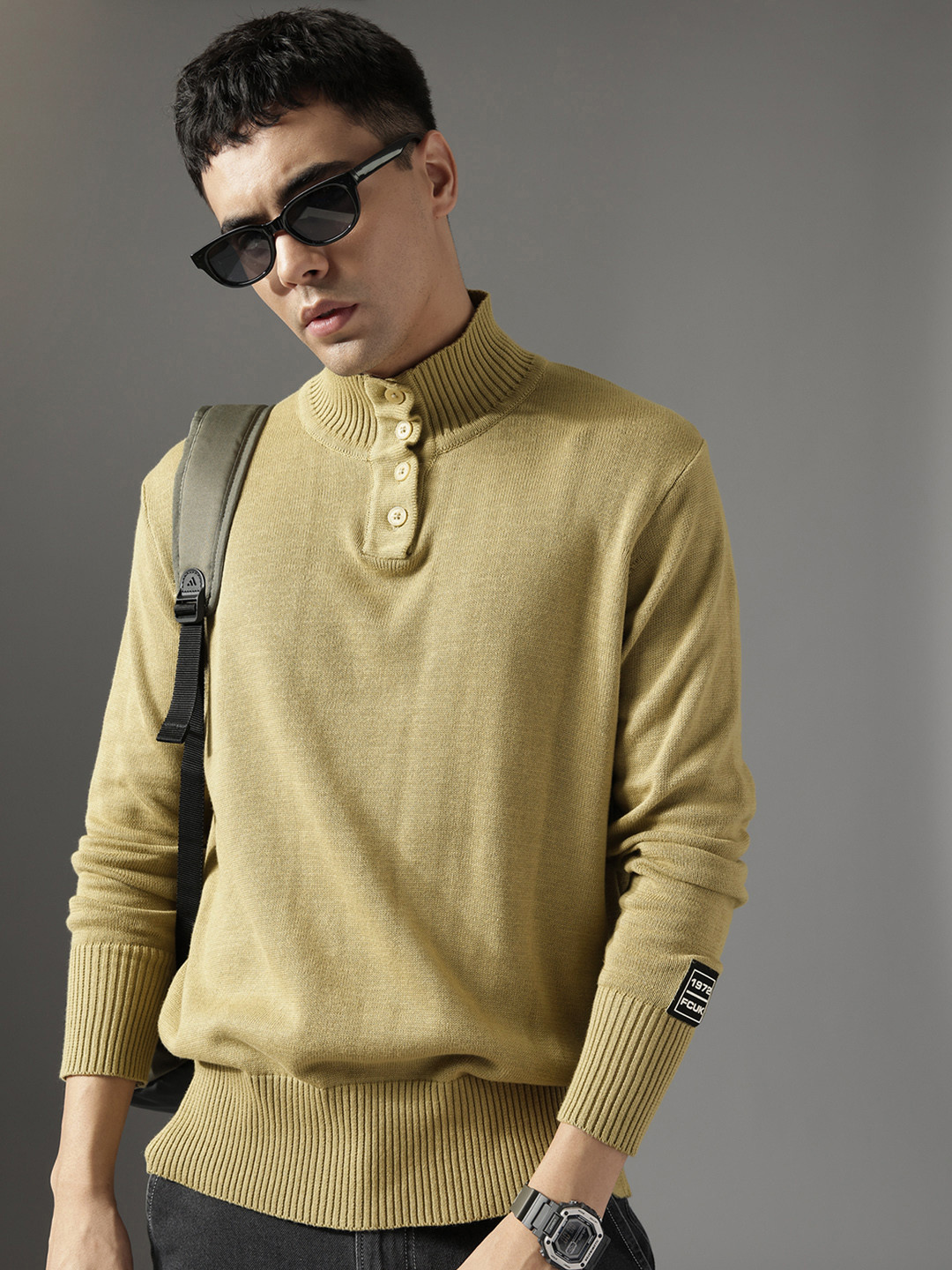 FCUK High Neck Knitted Pullover