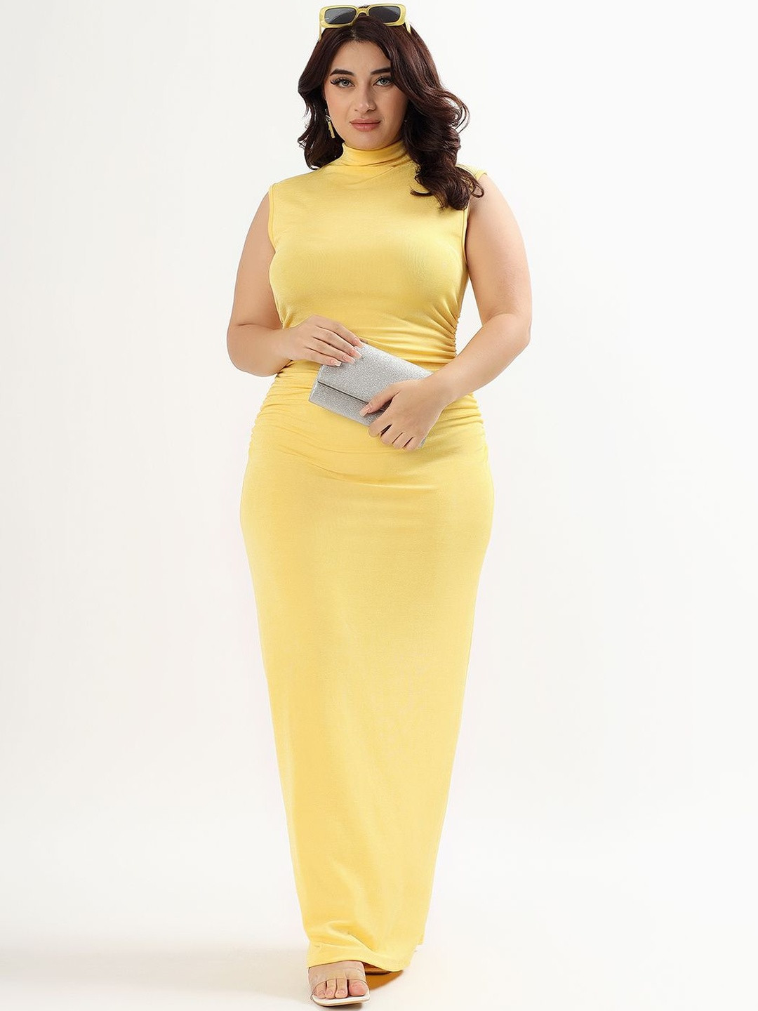 PELLE LUXUR Georgette Bodycon Maxi Dress