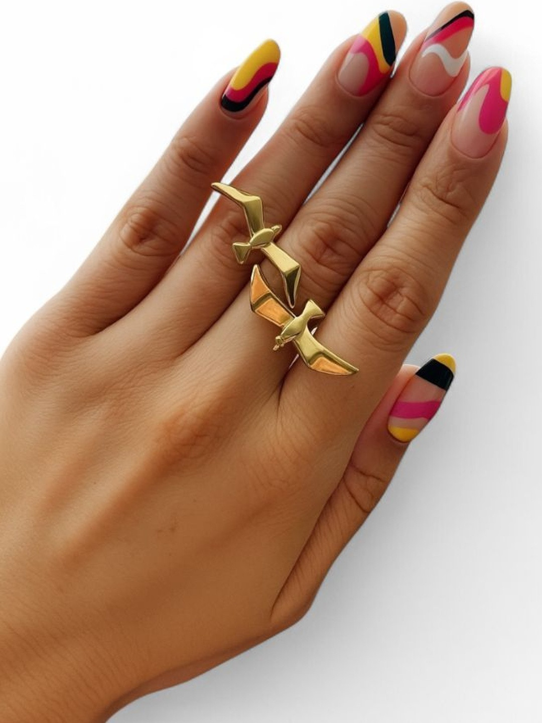 KRcreation Gold-Plated Stainless Steel Finger Ring