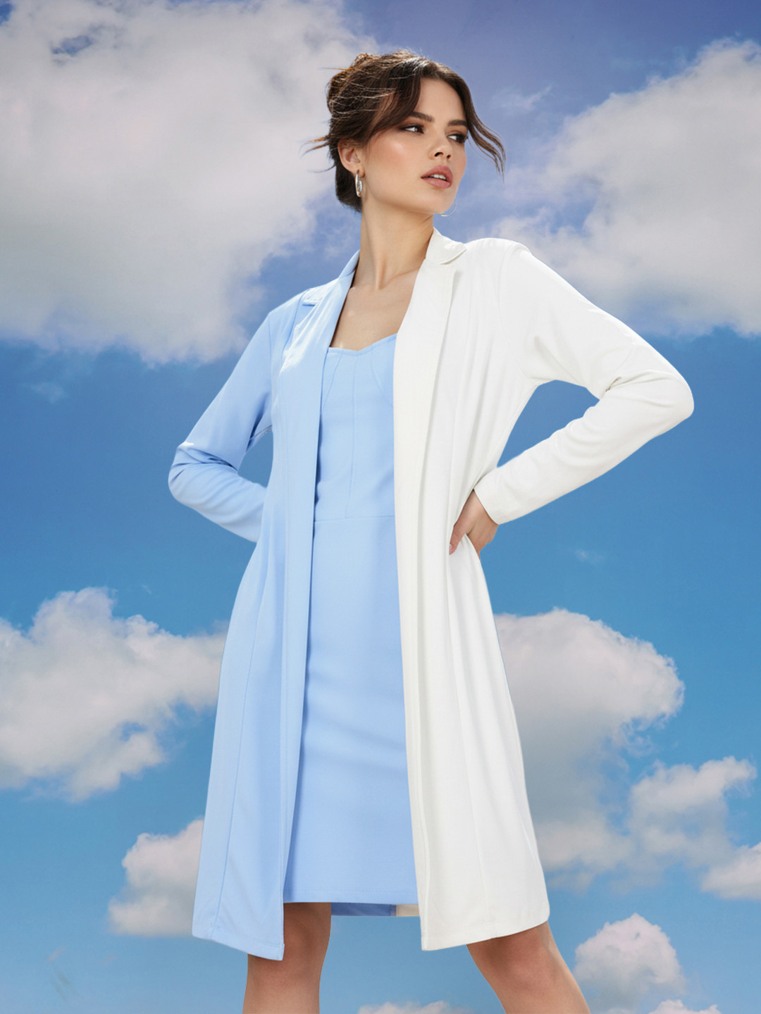 CORSICA Colourblocked Layered Blazer Dress