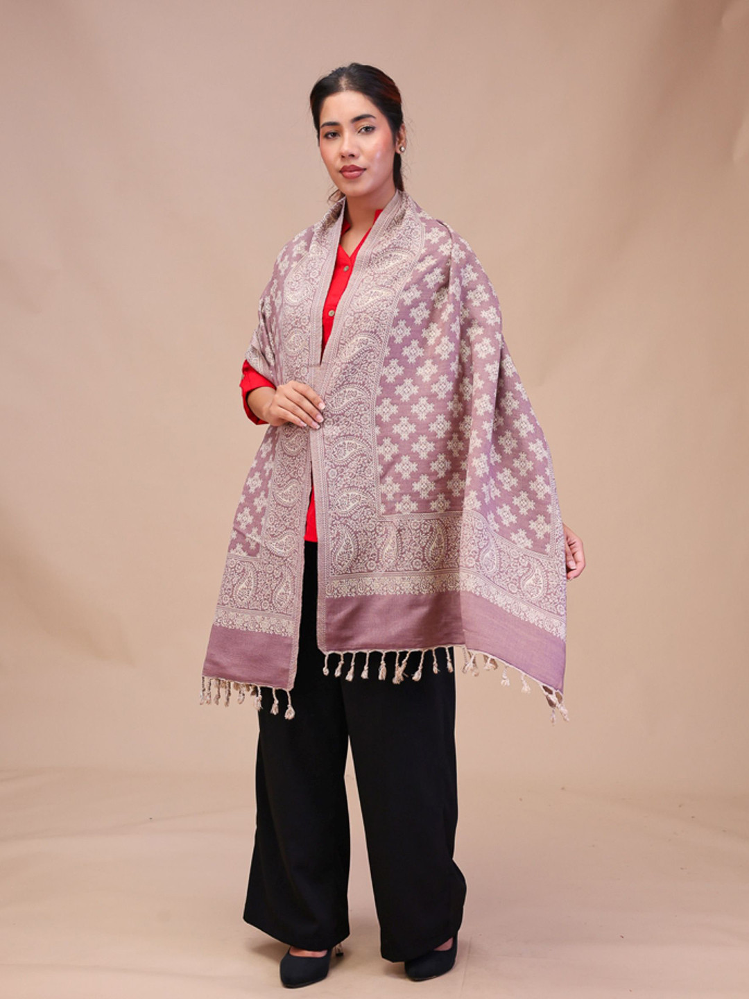 Moda Rapido Women Printed Stole With Tasselled Border