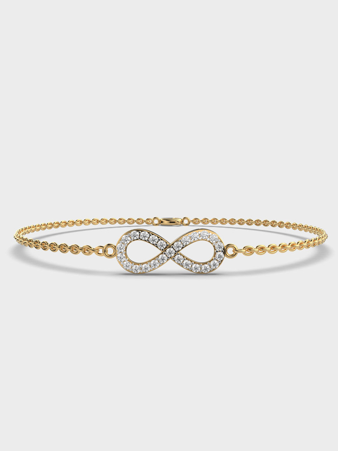 October 22 Women Stainless Steel 18K Gold-Plated infinity Link Bracelet