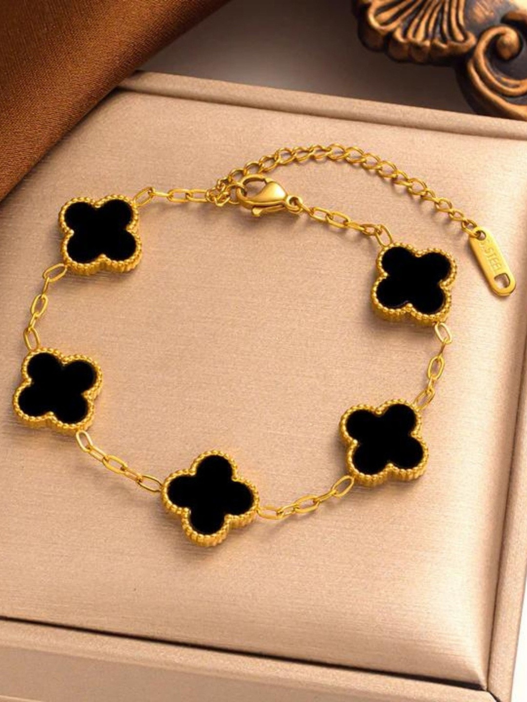 Felicia Women Antique Gold-Plated Charm Bracelet