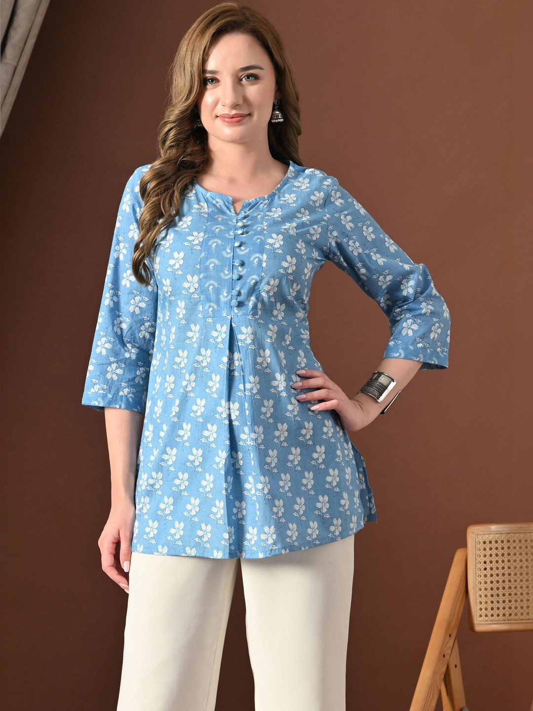 MSGB Fashion Floral Printed Pure Cotton Kurti