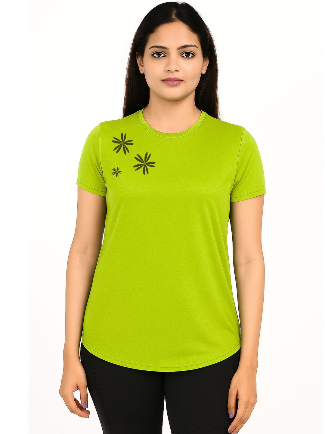 3Colors Women Floral Printed Dri-FIT T-shirt