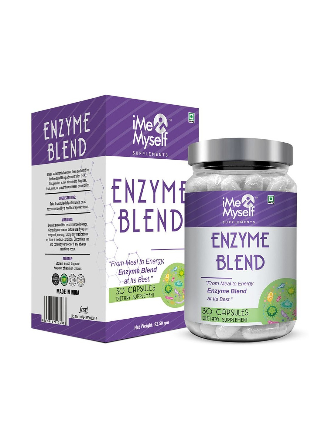 IMEMYSELF SUPPLEMENTS Enzyme Blend Capsules - 30 Capsules