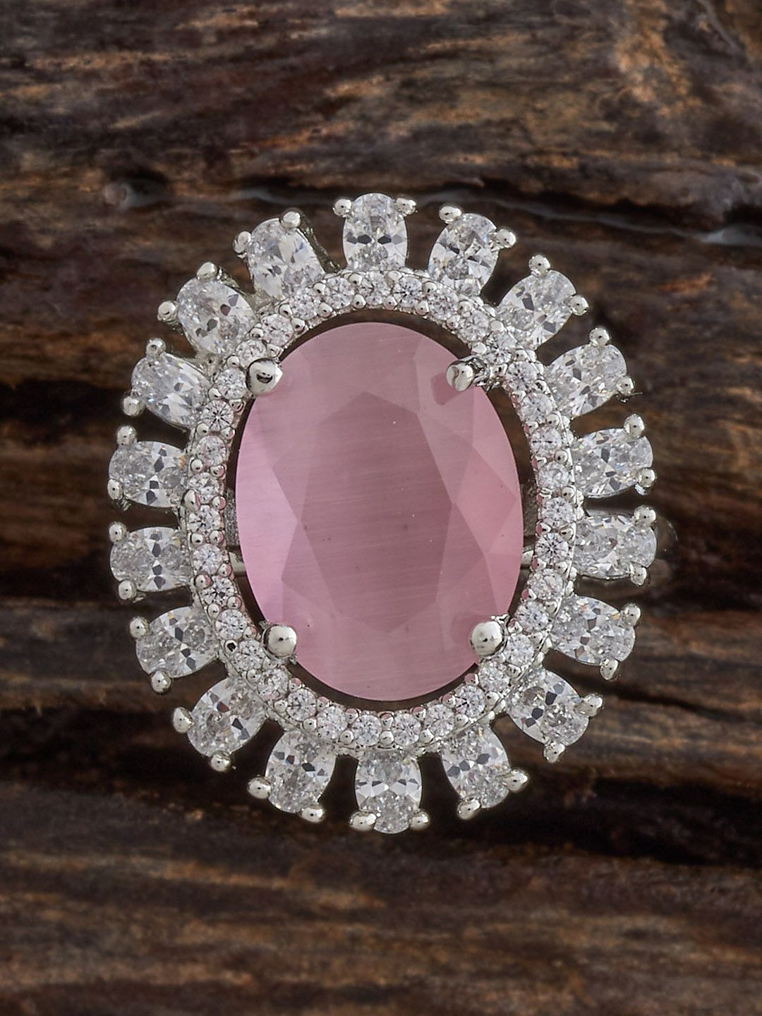 Kushal's Fashion Jewellery Rose Gold-Plated CZ Stone Embellished Bridal Jewellery Set