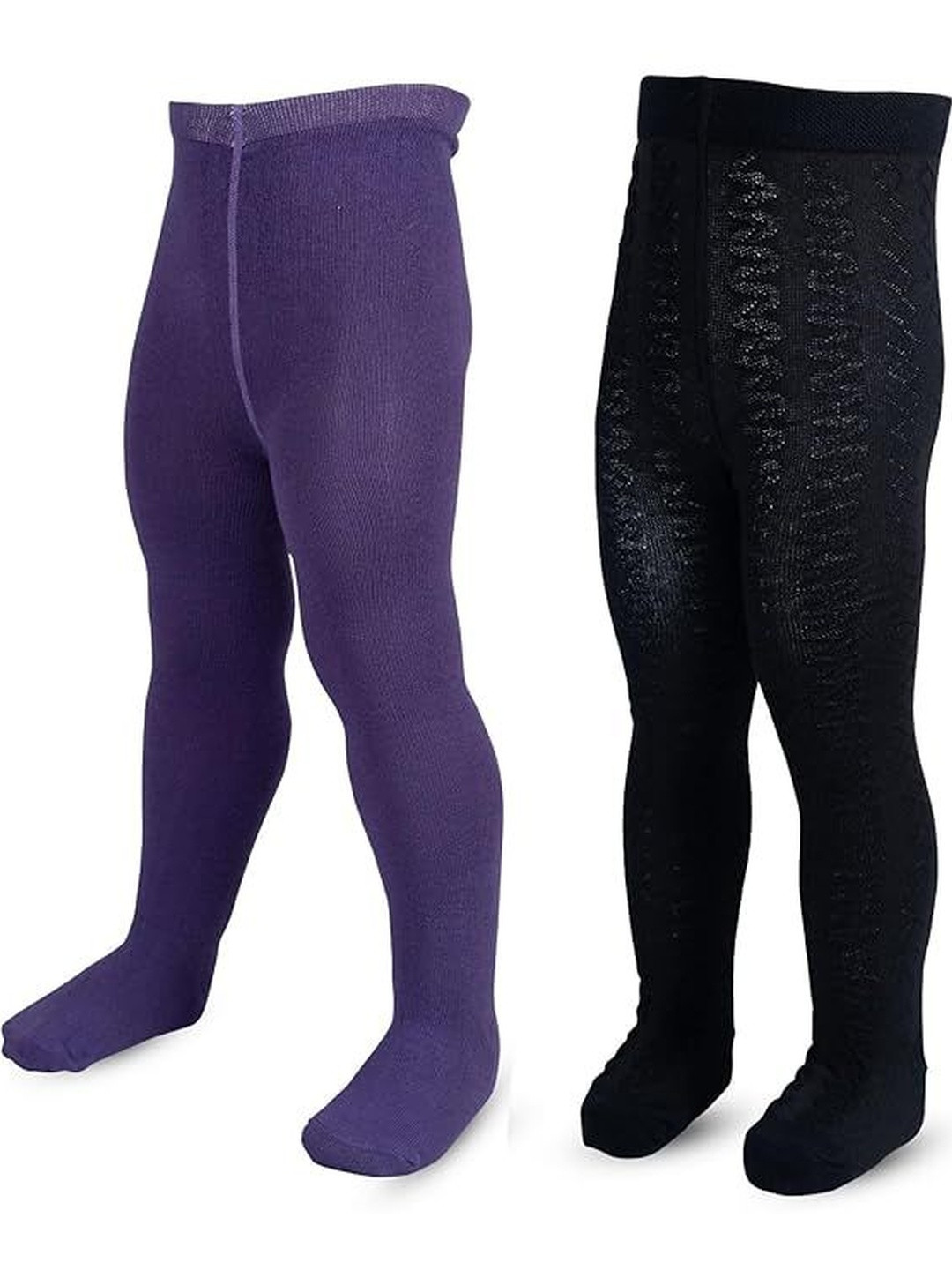 MeeMee Infant Girls Pack of 2 Cotton Opaque Stockings