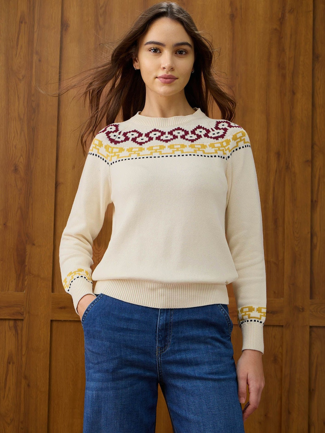 U.S. Polo Assn. Women Women Fair Isle Printed Pullover