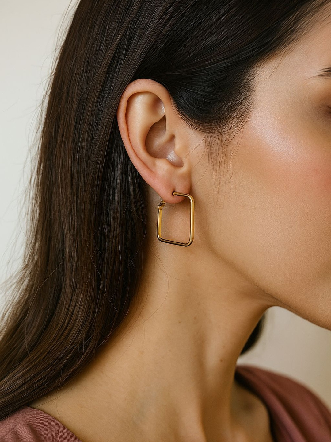 KGN HANDICRAFTS Square Hoop Earrings