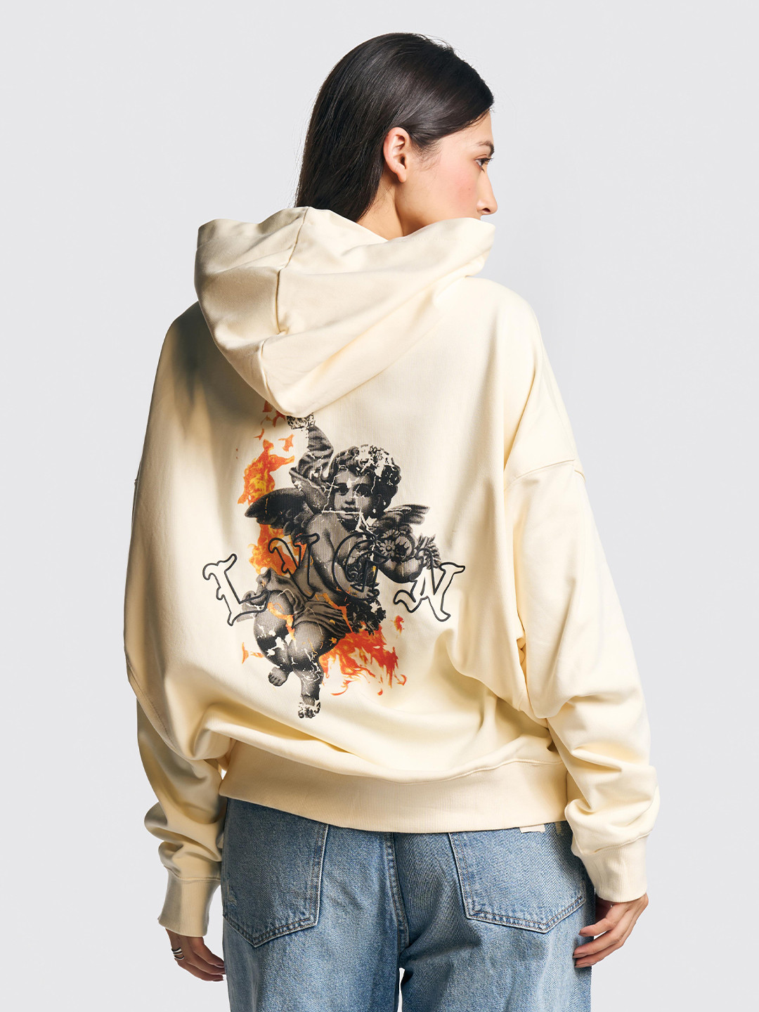 LOVEGEN  Oversized Hooded Pullover SweaT-Shirt