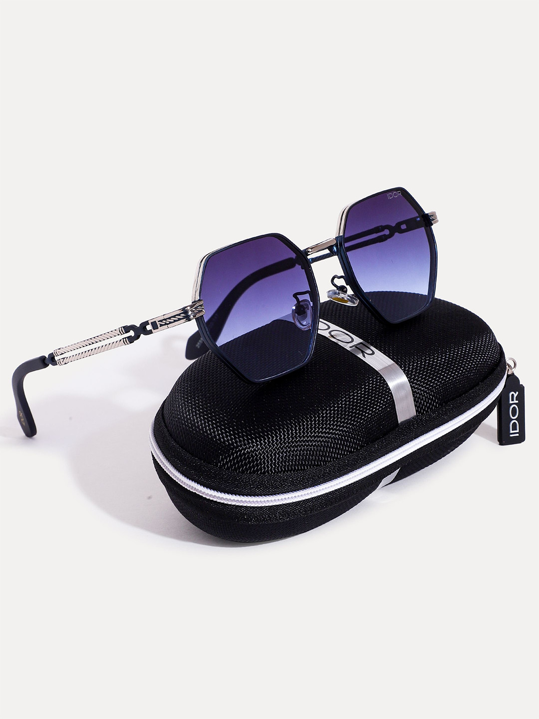 IDOR Unisex Hexagonal Sunglasses with UV Protected Lens IDOR-2555