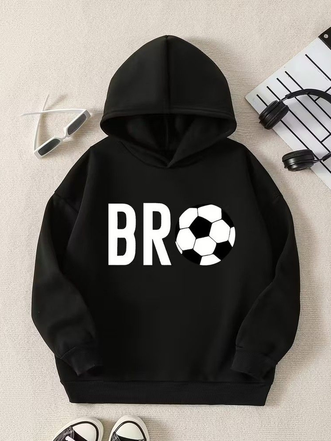 Knit Vey Boys Printed Hooded Sweatshirt